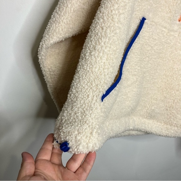 Wild Fable off white Sherpa hooded pullover quarter zip size large - Picture 3 of 7